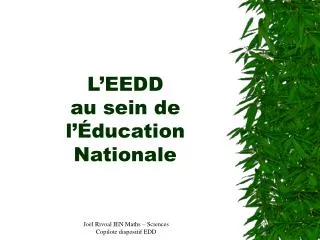 l eedd au sein de l ducation nationale