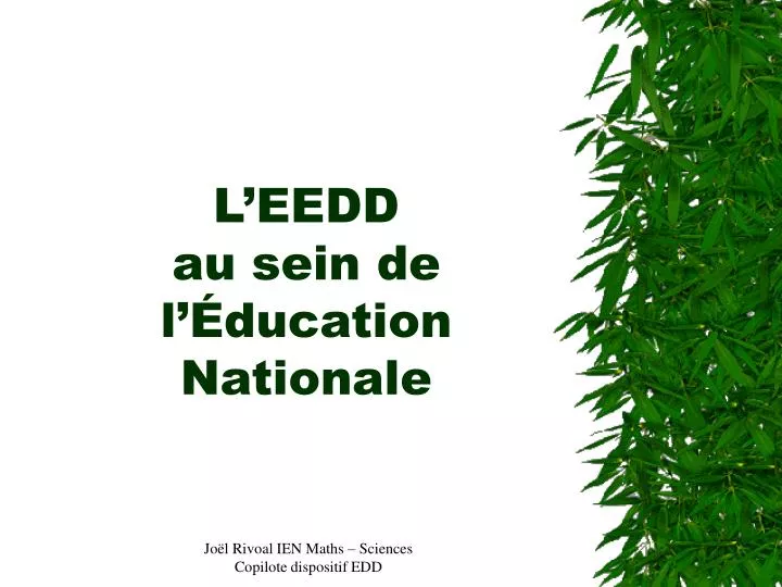 l eedd au sein de l ducation nationale