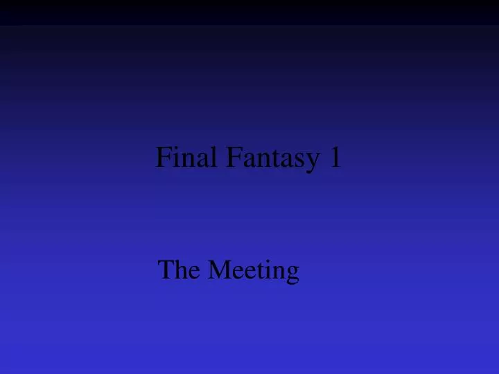 final fantasy 1