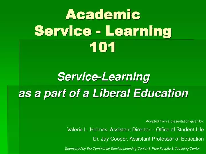 academic service learning 101