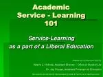 Exploring Service-Learning: Best Practices & Pedagogy in Liberal Education - slide 1