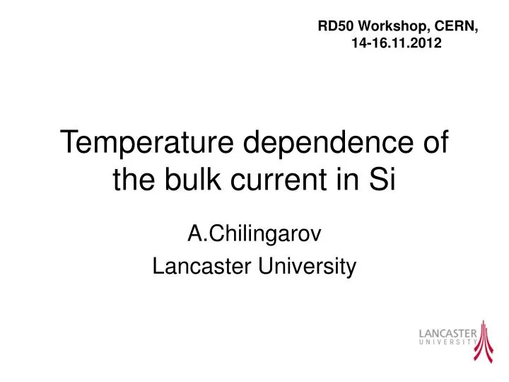 temperature dependence of the bulk current in si