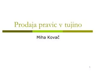 prodaja pravic v tujino