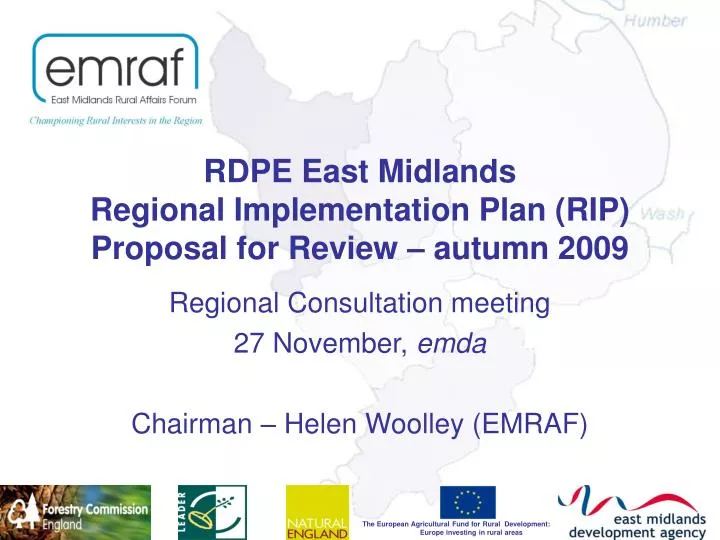 rdpe east midlands regional implementation plan rip proposal for review autumn 2009