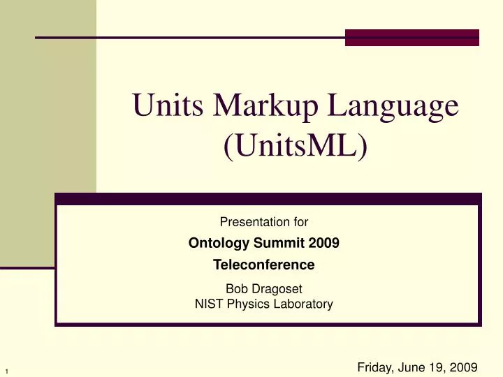 units markup language unitsml