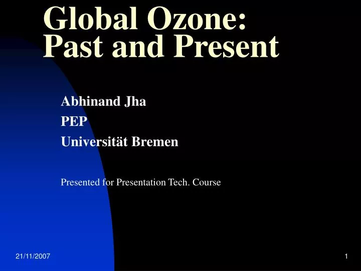 global ozone past and present