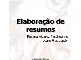elabora o de resumos