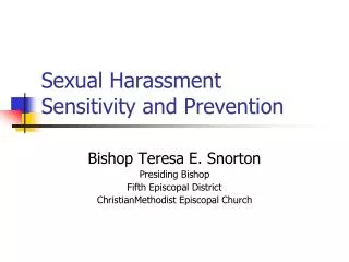 Sexual Harassment Sensitivity and Prevention