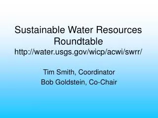 Sustainable Water Resources Roundtable watergs/wicp/acwi/swrr/