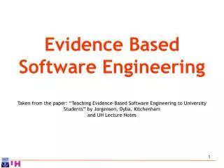 Evidence Based Software Engineering
