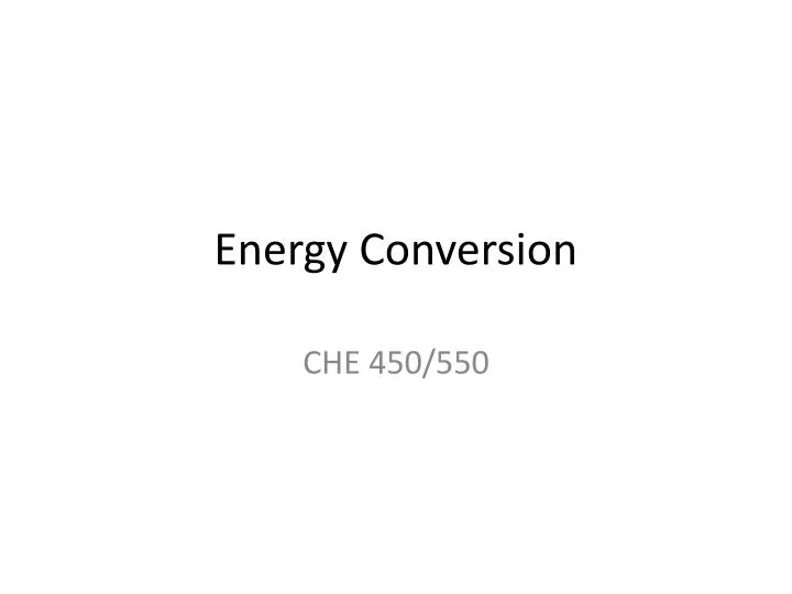 energy conversion