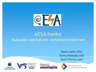 eesa hanke autoalan opetuksen vertaiskehitt minen