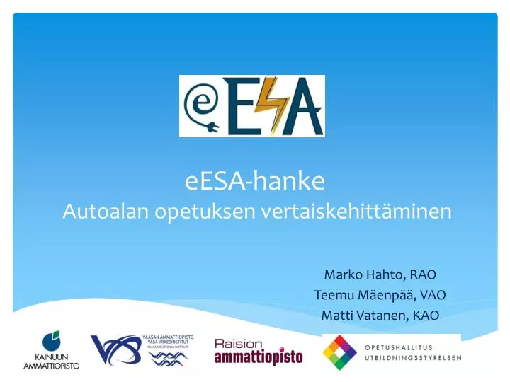 eesa hanke autoalan opetuksen vertaiskehitt minen