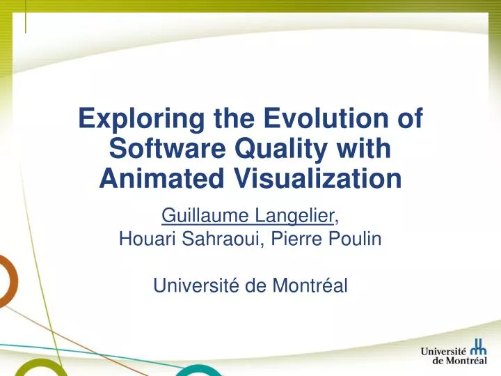 exploring the evolution of software quality with animated visualization