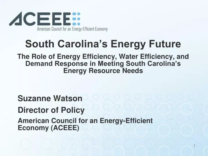 suzanne watson director of policy american council for an energy efficient economy aceee
