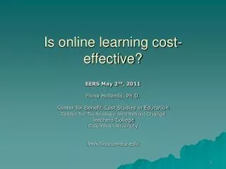 Is online learning cost-effective?