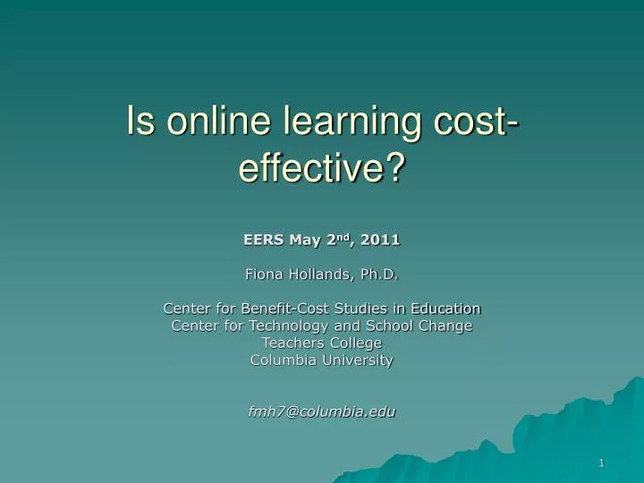 is online learning cost effective