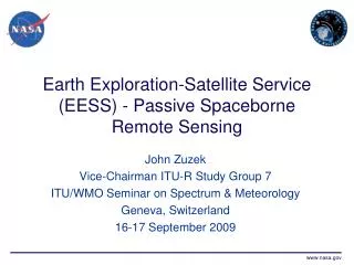 Earth Exploration-Satellite Service (EESS) - Passive Spaceborne Remote Sensing