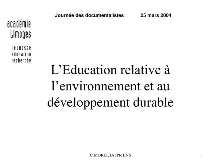 l education relative l environnement et au d veloppement durable