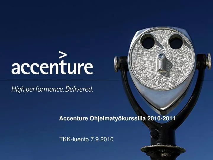 accenture ohjelmaty kurssilla 2010 2011