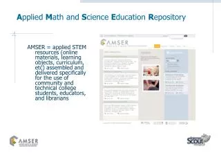 A pplied M ath and S cience E ducation R epository