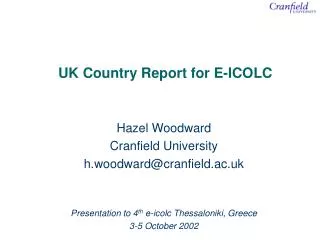 UK Country Report for E-ICOLC