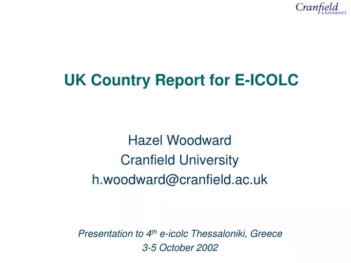 uk country report for e icolc