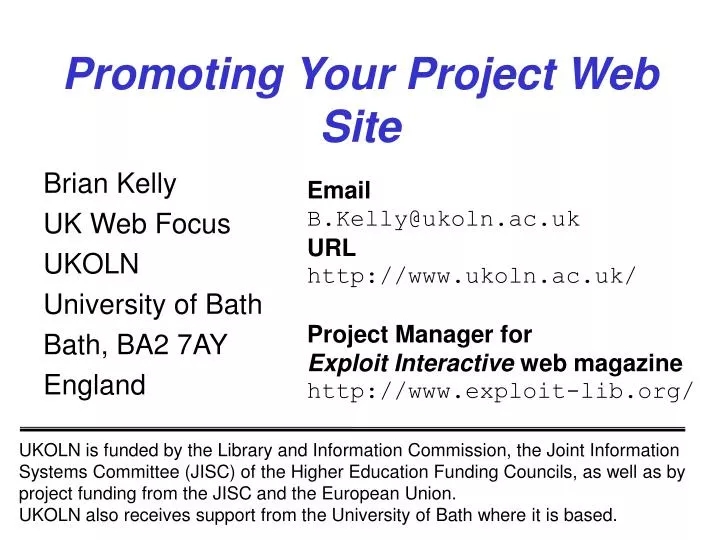 promoting your project web site