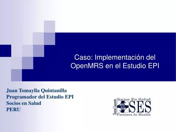 caso implementaci n del openmrs en el estudio epi