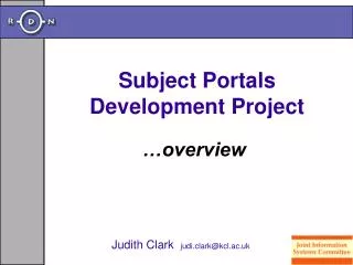 Subject Portals Development Project