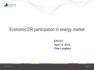 Economic DR participation in energy market