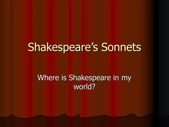 shakespeare s sonnets