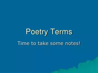 Poetry Terms