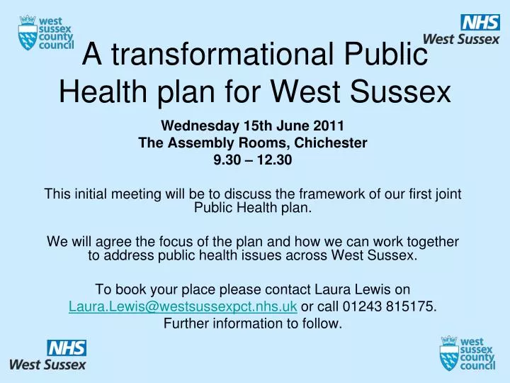 a transformational public health plan for west sussex