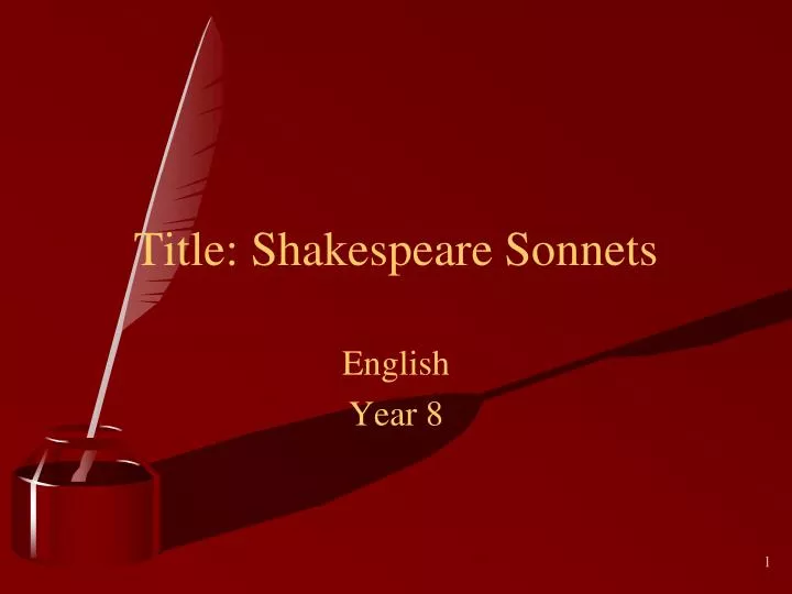 title shakespeare sonnets