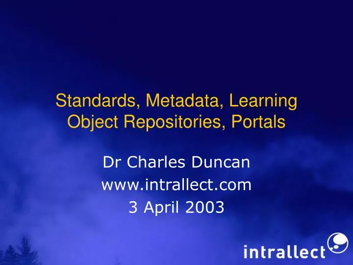 standards metadata learning object repositories portals