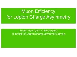 Muon Efficiency for Lepton Charge Asymmetry