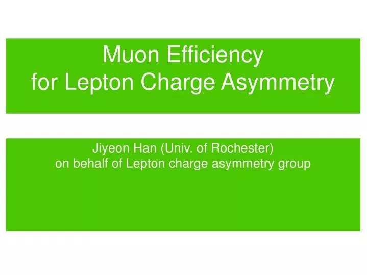 muon efficiency for lepton charge asymmetry