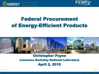 federal procurement of energy efficient products