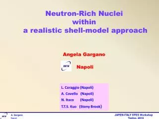 Neutron-Rich Nuclei within a realistic shell-model approach Angela Gargano Napoli