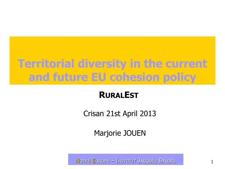 territorial diversity in the current and future eu cohesion policy