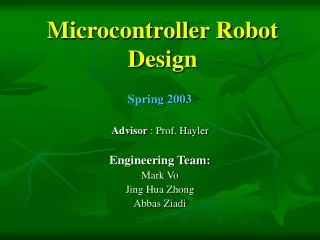 Microcontroller Robot Design