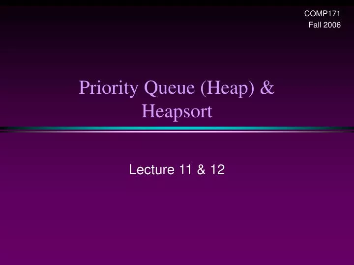 priority queue heap heapsort