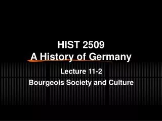 HIST 2509 A History of Germany