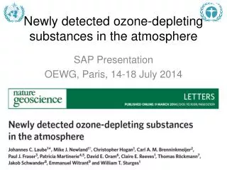 Newly detected ozone-depleting substances in the atmosphere