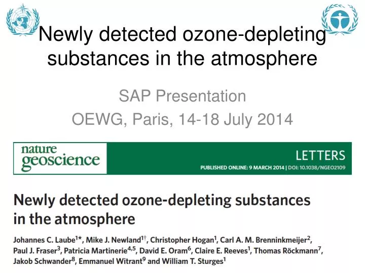 newly detected ozone depleting substances in the atmosphere