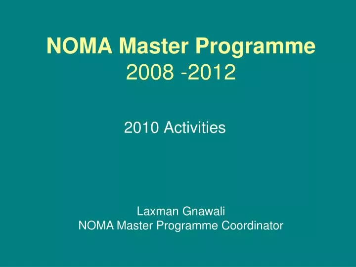 noma master programme 2008 2012