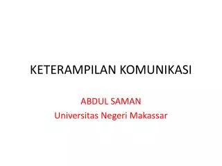 keterampilan komunikasi