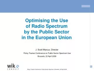 Optimising the Use of Radio Spectrum by the Public Sector in the European Union