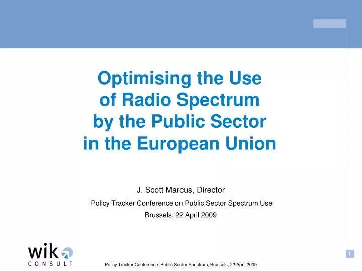 optimising the use of radio spectrum by the public sector in the european union